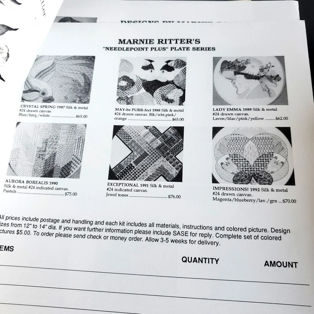 Marnie Ritter's Canvas Patterns Autographed & Copy Mary Fry's Pulled Thread Work